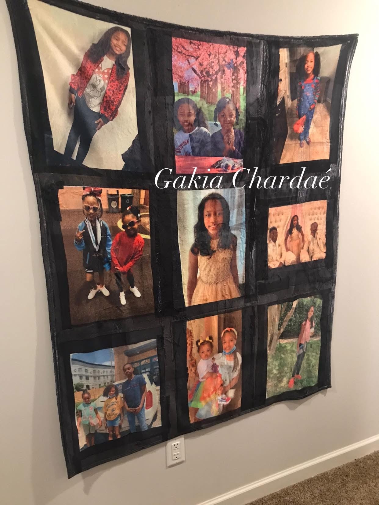Custom 9 Image Blanket